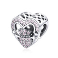 Pink Heart 925 Sterling Silver Bead Charm - jolics