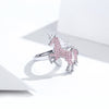 Pink Unicorn 925 Sterling Silver Open Ring - jolics