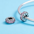 Pink & White 925 Sterling Silver Pavé Charm - jolics