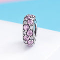 Pink & White 925 Sterling Silver Pavé Charm - jolics