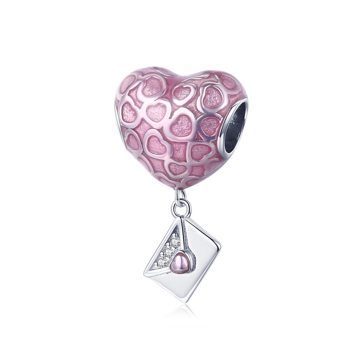 Pinky Love Letter 925 Sterling Silver Dangle Charm - jolics