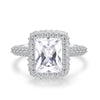 Princess Cut 925 Sterling Silver Halo Ring - jolics