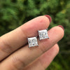 Princess Cut 925 Sterling Silver Stud Earrings - jolics