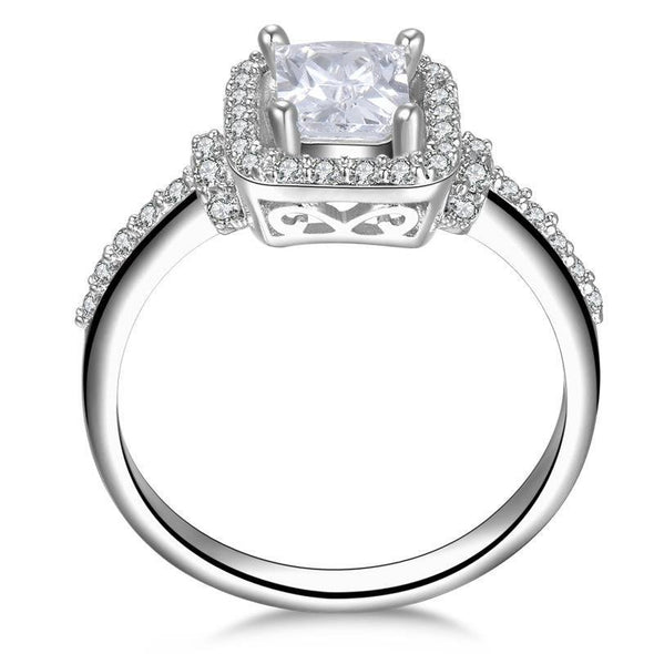 Princess Cut Halo Ring - jolics