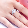 Princess Cut Halo Split Ring - jolics