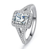 Princess Cut Halo Split Ring - jolics