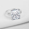 Princess Cut Solitaire Three Stone Ring - jolics