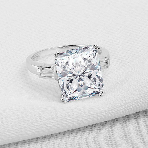 Princess Cut Solitaire Three Stone Ring - jolics