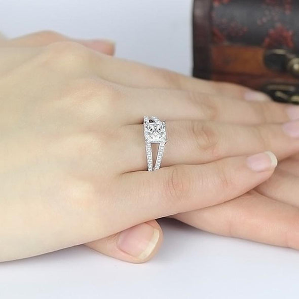 Princess Cut Split Ring - jolics