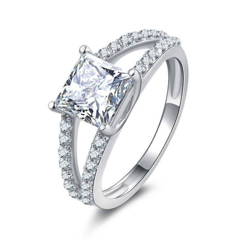 Princess Cut Split Ring - jolics