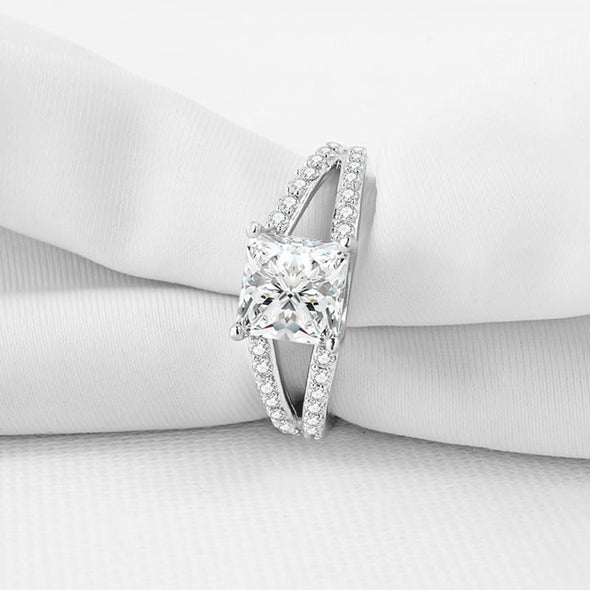 Princess Cut Split Ring - jolics