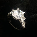 Princess Cut Three Stone Ring - jolics