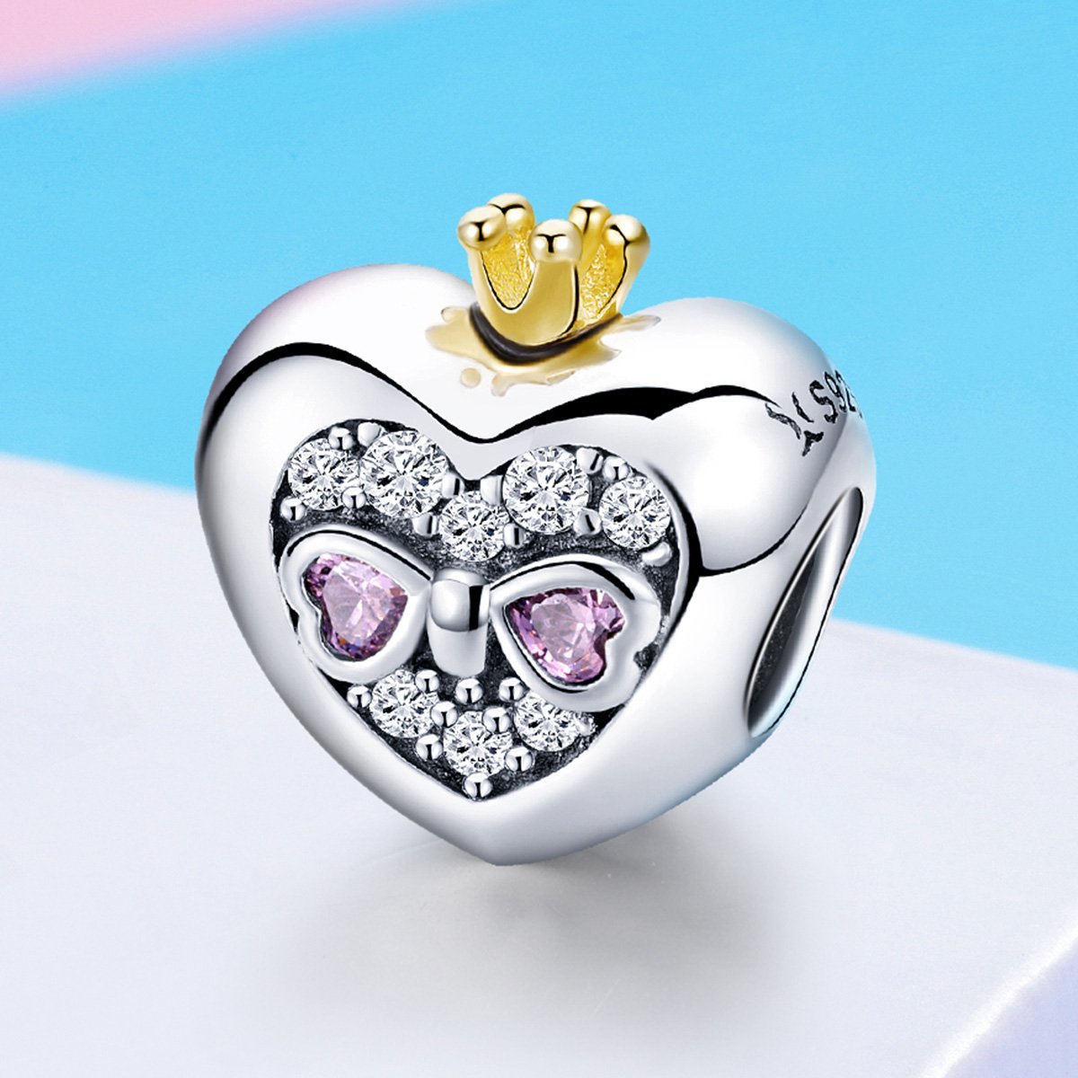 Princess Heart 925 Sterling Silver Bead Charm - jolics