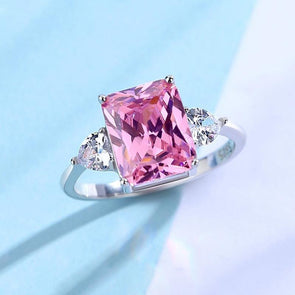 Princess&Pear Cut Three Stone Ring - jolics