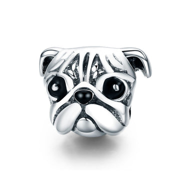 Pug Dog 925 Sterling Silver Bead Charm - jolics