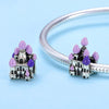 Purple Castle 925 Sterling Silver Bead Charm - jolics