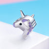 Purple Unicorn 925 Sterling Silver Charm - jolics