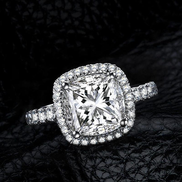 Radiant Cut Created Cushion Halo Ring - jolics