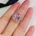 Radiant Cut Created Pink Halo Ring - jolics