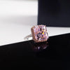 Radiant Cut Created Pink Halo Ring - jolics