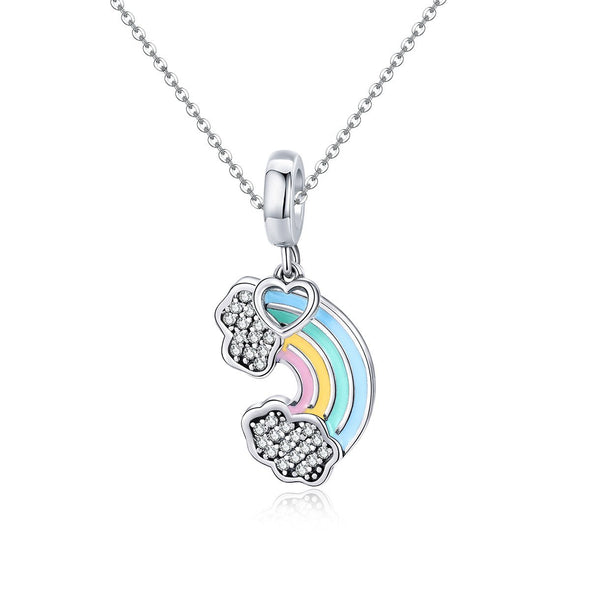 Rainbow 925 Sterling Silver Dangle Charm - jolics