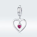 Reddish heartbeats 925 Sterling Silver Dangle Charm - jolics