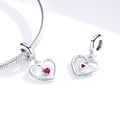 Reddish heartbeats 925 Sterling Silver Dangle Charm - jolics