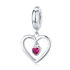 Reddish heartbeats 925 Sterling Silver Dangle Charm - jolics