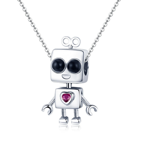 Robot 925 Sterling Silver Dangle Charm - jolics