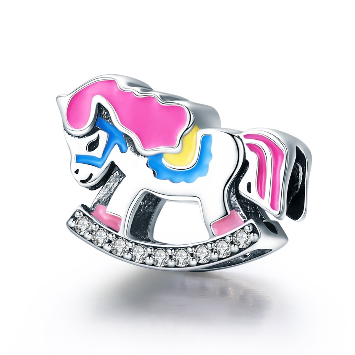 Rocking Horse 925 Sterling Silver Bead Charm - jolics