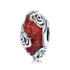 Rose Night 925 Sterling Silver Glass Bead Charm - jolics