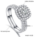 Round Cut Double Halo Classic Wedding Set - jolics