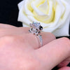 Round Cut Flower Sterling Silver Ring - jolics