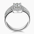 Round Cut Halo Split Created White Sapphire Wedding Set - jolics