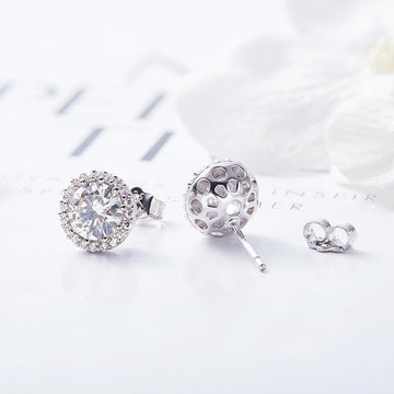 Round Halo Classic Stud Earrings - jolics