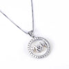 Round Pendant Necklace With Heart Stone - jolics