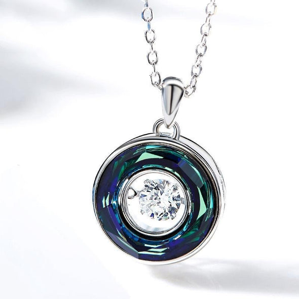 Round Pendant Necklace With Stone - jolics