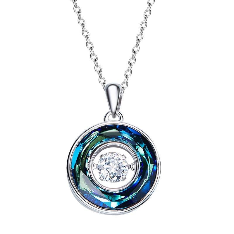 Round Pendant Necklace With Stone - jolics