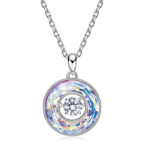 Round Pendant Necklace With Stone - jolics