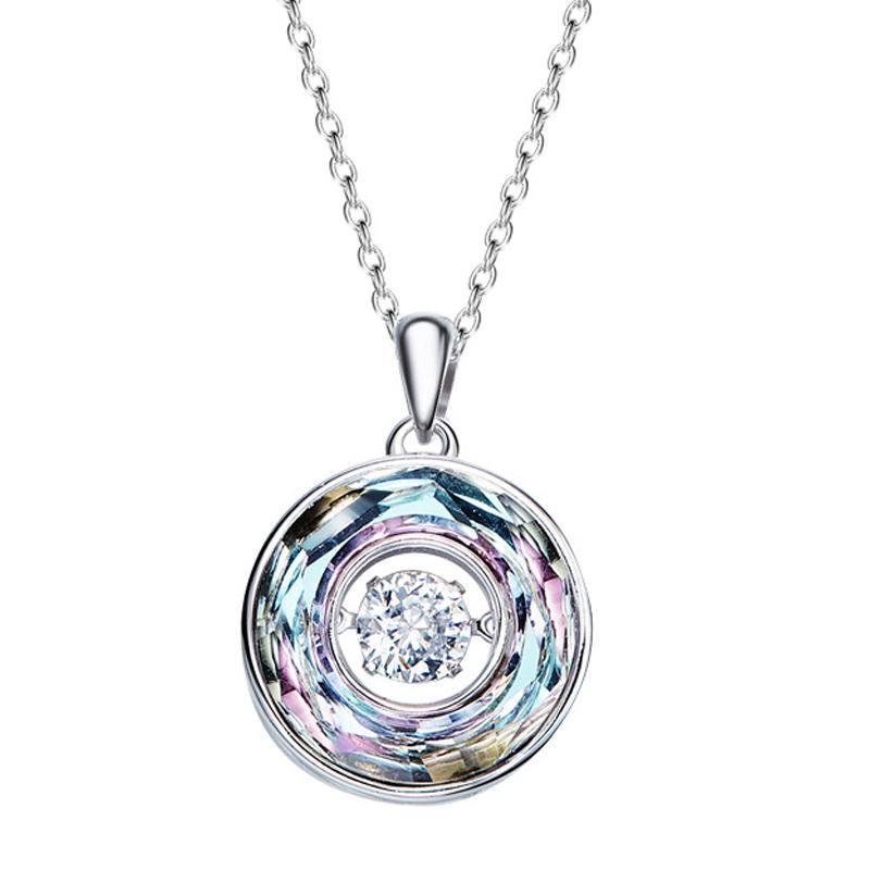 Round Pendant Necklace With Stone - jolics