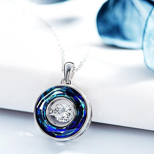 Round Pendant Necklace With Stone - jolics