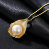 Shell Pearl Design 18K Gold Plated Pendant Chain Necklace - jolics