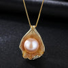 Shell Pearl Design 18K Gold Plated Pendant Chain Necklace - jolics