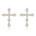 Simple Cross Earrings With Stones - jolics