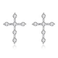 Simple Cross Earrings With Stones - jolics