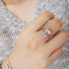 Simple Emerald Cut 925 Sterling Silver Ring - jolics