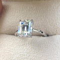 Simple Emerald Cut 925 Sterling Silver Ring - jolics