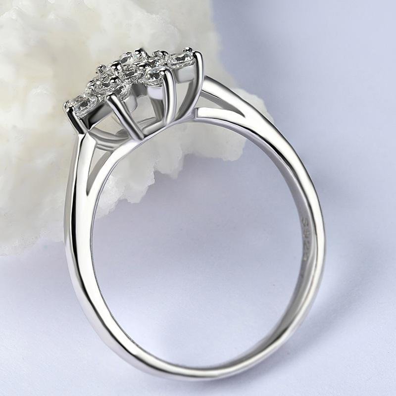 Simple Fashion Flower Shape Engagement Ring - jolics