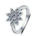 Simple Fashion Flower Shape Engagement Ring - jolics