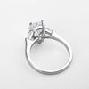 Simple Pear Cut Three Stone Ring - jolics